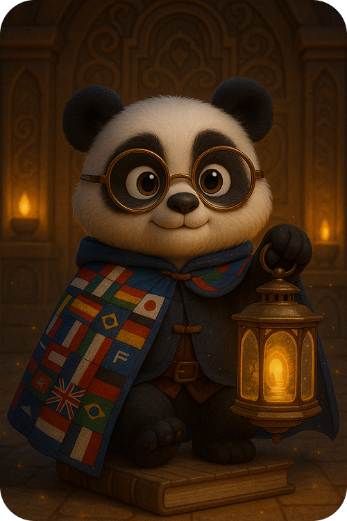 Panda with lantern