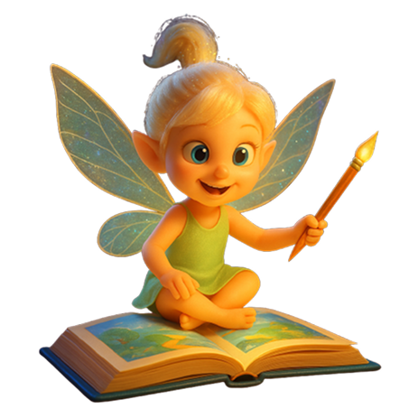 Fairy reading a magical book